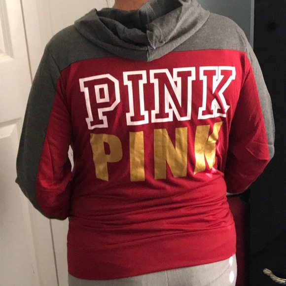 Pink zip up hoodie size Large - Picture 2 of 3